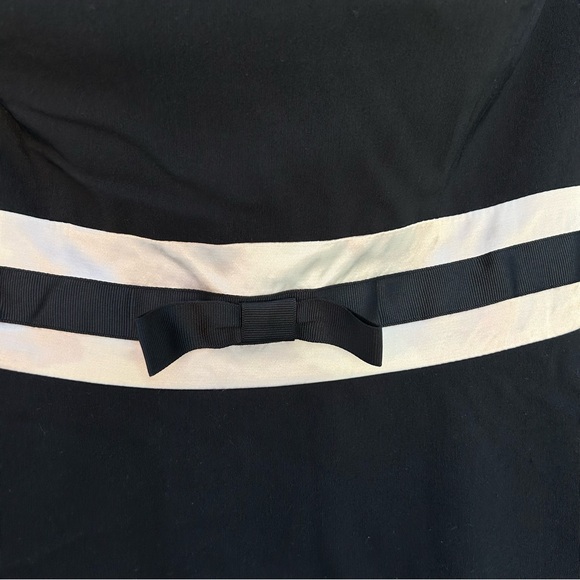 Y2K Gothic Lolita Strapless Black Dress Satin Trim With Bow Sz Medium Early 2000 - Picture 2 of 10